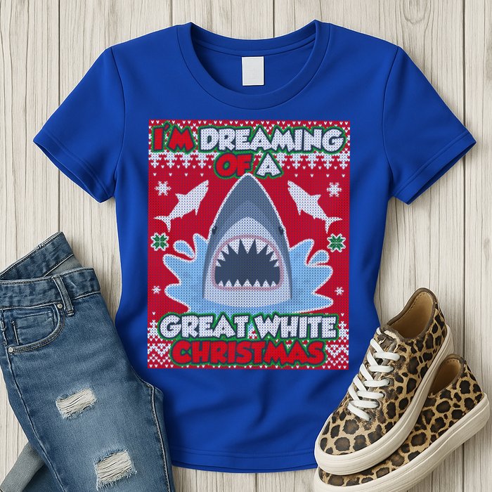 I'm Dreaming Of A Great White Christmas Womens T-Shirt