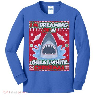 I'm Dreaming Of A Great White Christmas Kids Long Sleeve Shirt