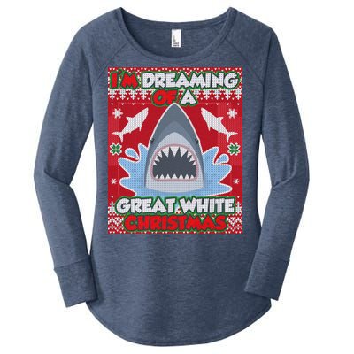 I'm Dreaming Of A Great White Christmas Women's Perfect Tri Tunic Long Sleeve Shirt