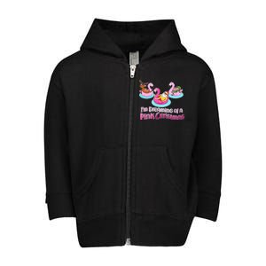 I'm Dreaming of a Pink Christmas Toddler Zip Fleece Hoodie