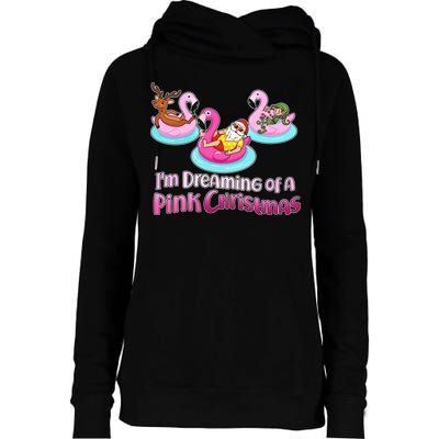 I'm Dreaming of a Pink Christmas Womens Funnel Neck Pullover Hood