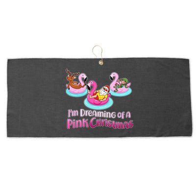 I'm Dreaming of a Pink Christmas Large Microfiber Waffle Golf Towel