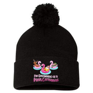 I'm Dreaming of a Pink Christmas Pom Pom 12in Knit Beanie