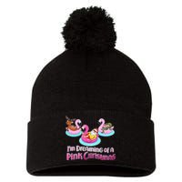 I'm Dreaming of a Pink Christmas Pom Pom 12in Knit Beanie