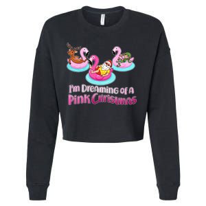 I'm Dreaming of a Pink Christmas Cropped Pullover Crew