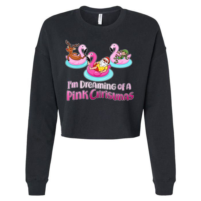 I'm Dreaming of a Pink Christmas Cropped Pullover Crew
