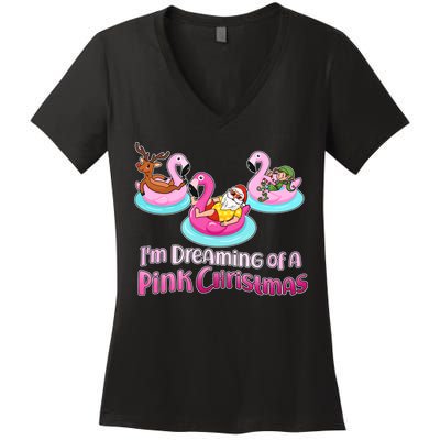 I'm Dreaming of a Pink Christmas Women's V-Neck T-Shirt