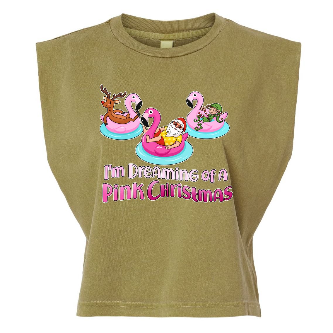 I'm Dreaming of a Pink Christmas Garment-Dyed Women's Muscle Tee