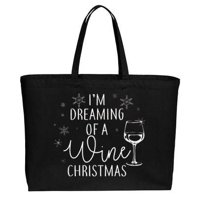 I'm Dreaming Of A Wine Christmas Cotton Canvas Jumbo Tote