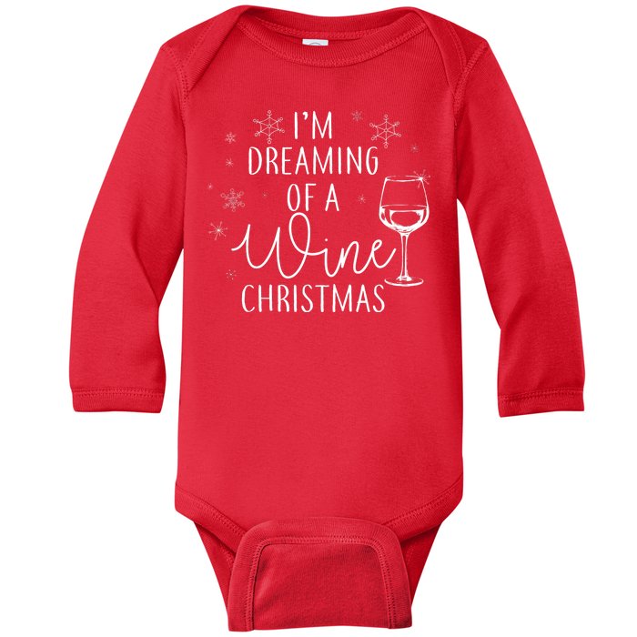 I'm Dreaming Of A Wine Christmas Baby Long Sleeve Bodysuit