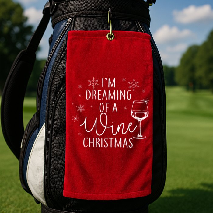 I'm Dreaming Of A Wine Christmas Golf Towel