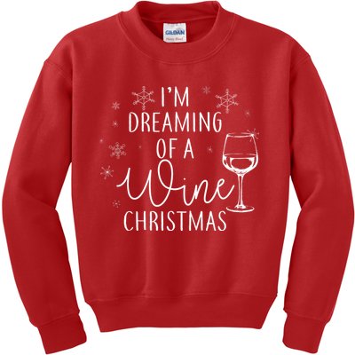I'm Dreaming Of A Wine Christmas Kids Sweatshirt
