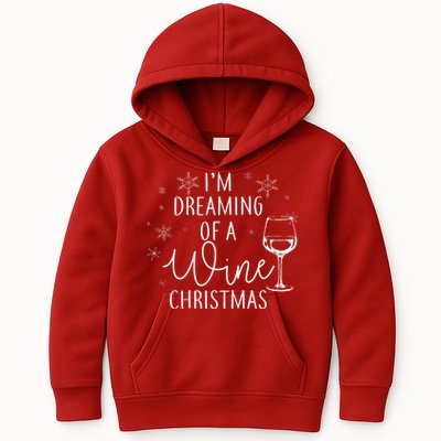 I'm Dreaming Of A Wine Christmas Kids Hoodie