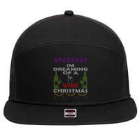I'm Dreaming Of A Wine Christmas Ugly 7 Panel Mesh Trucker Snapback Hat