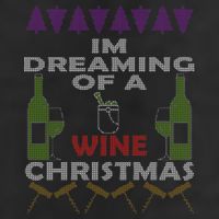 I'm Dreaming Of A Wine Christmas Ugly 7 Panel Mesh Trucker Snapback Hat