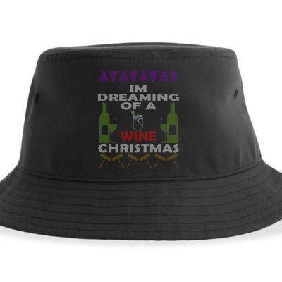 I'm Dreaming Of A Wine Christmas Ugly Sustainable Bucket Hat