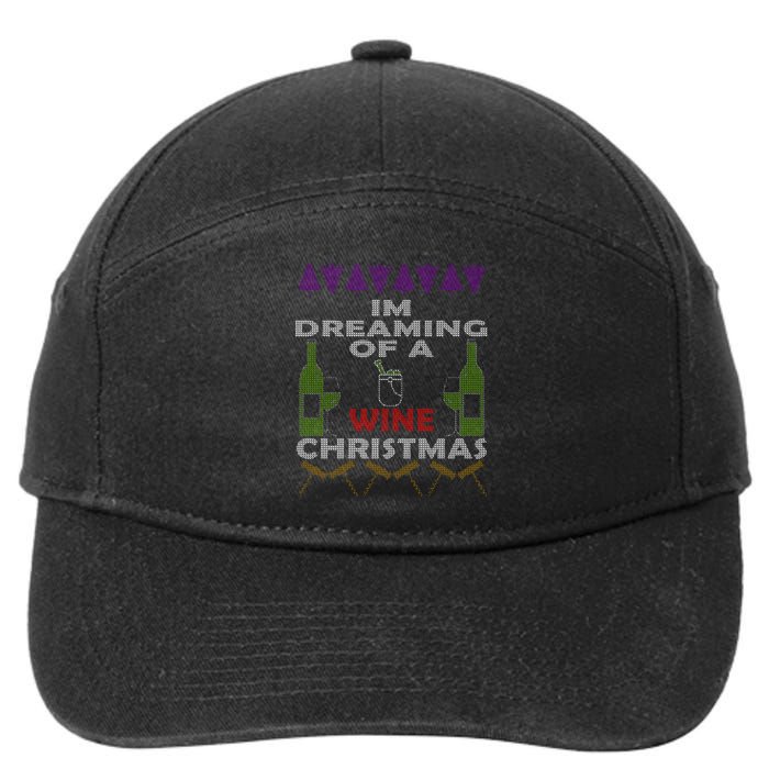 I'm Dreaming Of A Wine Christmas Ugly 7-Panel Snapback Hat