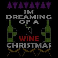 I'm Dreaming Of A Wine Christmas Ugly Flat Bill Trucker Hat
