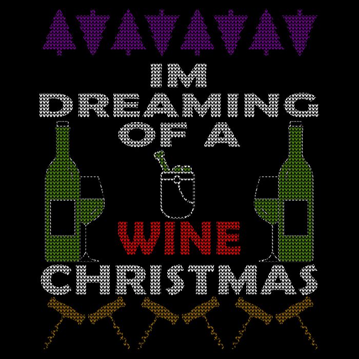 I'm Dreaming Of A Wine Christmas Ugly Flat Bill Trucker Hat