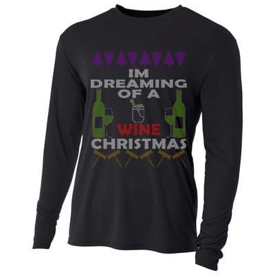 I'm Dreaming Of A Wine Christmas Ugly Cooling Performance Long Sleeve Crew