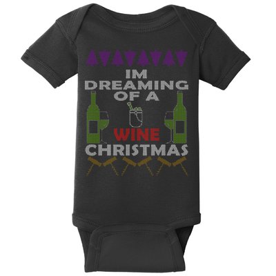 I'm Dreaming Of A Wine Christmas Ugly Baby Bodysuit