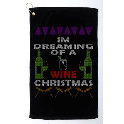 I'm Dreaming Of A Wine Christmas Ugly Golf Towel