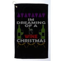 I'm Dreaming Of A Wine Christmas Ugly Golf Towel