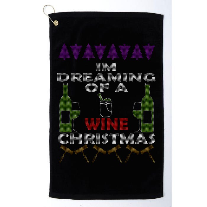 I'm Dreaming Of A Wine Christmas Ugly Golf Towel