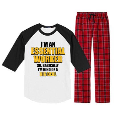 I'm Essential Worker So Basically I'm Kind of A Big Deal Raglan Sleeve Pajama Set