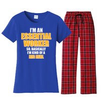 I'm Essential Worker So Basically I'm Kind of A Big Deal Women's Flannel Pajama Set