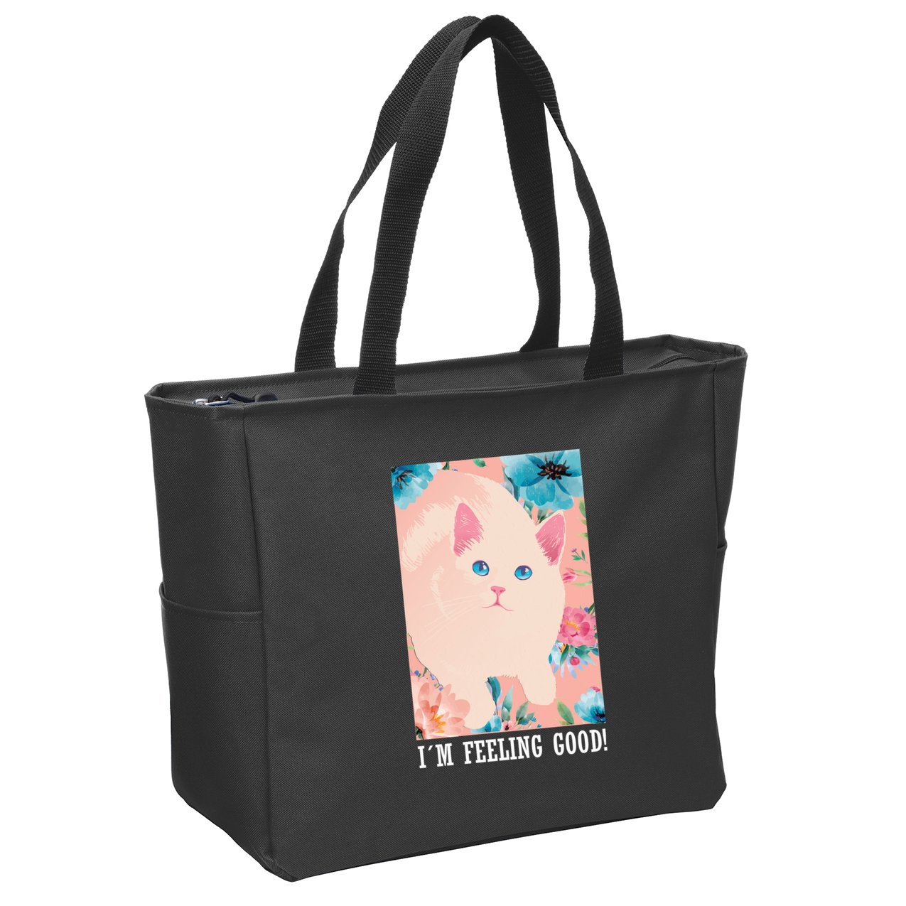 I'm Feel Good Cute Cat Zip Tote Bag