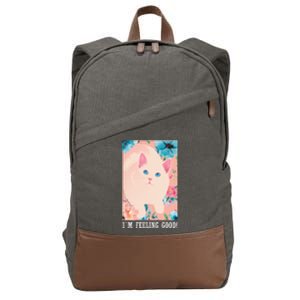 I'm Feel Good Cute Cat Cotton Canvas Backpack