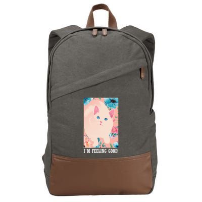 I'm Feel Good Cute Cat Cotton Canvas Backpack