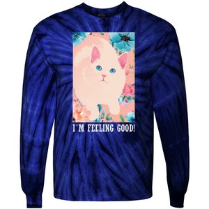 I'm Feel Good Cute Cat Tie-Dye Long Sleeve Shirt