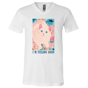 I'm Feel Good Cute Cat V-Neck T-Shirt