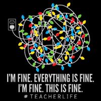I'm Fine Everything Is Fine Teacher Life Christmas Lights Cooling Performance Crew T-Shirt
