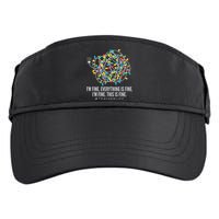 I'm Fine Everything Is Fine Teacher Life Christmas Lights Adult Drive Performance Visor