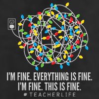 I'm Fine Everything Is Fine Teacher Life Christmas Lights Adult Drive Performance Visor