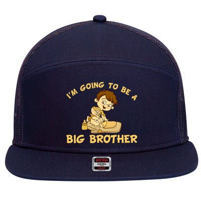 I'm Going to be a Big Brother Baby Bro 7 Panel Mesh Trucker Snapback Hat