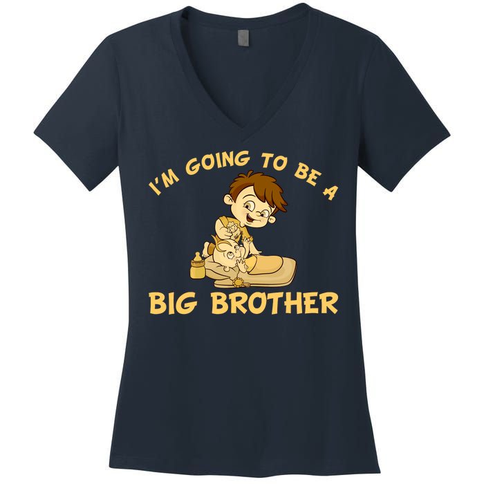 I'm Going to be a Big Brother Baby Bro Women's V-Neck T-Shirt