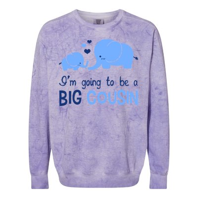 I'm Going To Be A Big Cousin Boy Elephant Colorblast Crewneck Sweatshirt