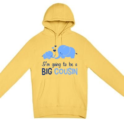 I'm Going To Be A Big Cousin Boy Elephant Premium Pullover Hoodie