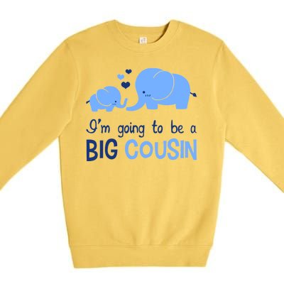 I'm Going To Be A Big Cousin Boy Elephant Premium Crewneck Sweatshirt