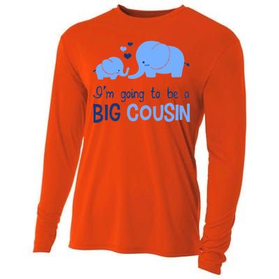 I'm Going To Be A Big Cousin Boy Elephant Cooling Performance Long Sleeve Crew