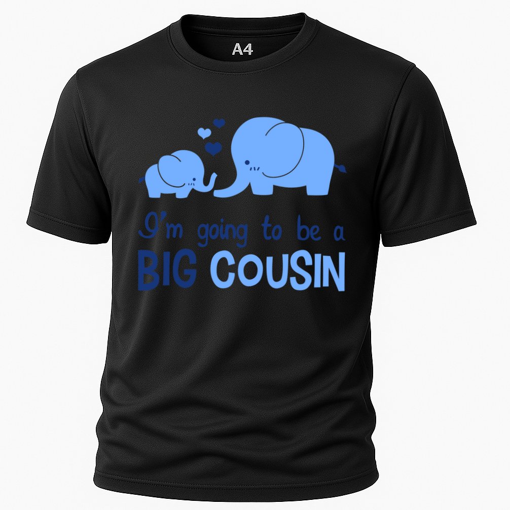I'm Going To Be A Big Cousin Boy Elephant Cooling Performance Crew T-Shirt