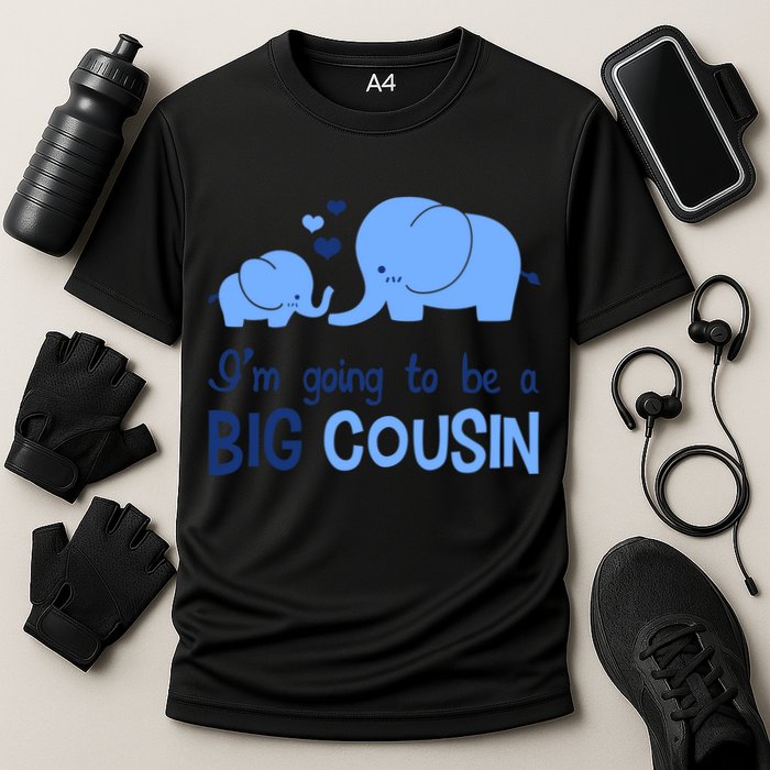 I'm Going To Be A Big Cousin Boy Elephant Cooling Performance Crew T-Shirt