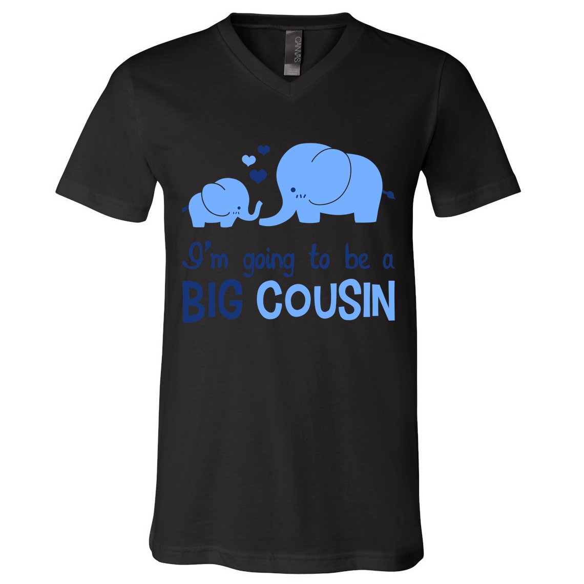 I'm Going To Be A Big Cousin Boy Elephant V-Neck T-Shirt