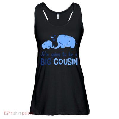 I'm Going To Be A Big Cousin Boy Elephant Ladies Essential Flowy Tank