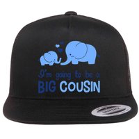 I'm Going To Be A Big Cousin Boy Elephant Flat Bill Trucker Hat