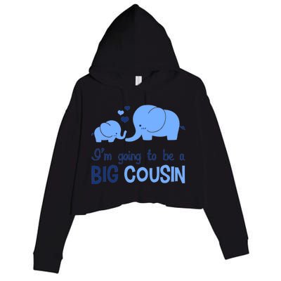 I'm Going To Be A Big Cousin Boy Elephant Crop Fleece Hoodie